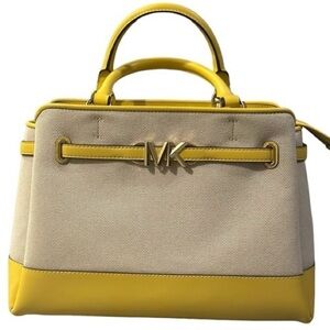 Michael Kors Yellow and Cream Women's Reed Large Satchel